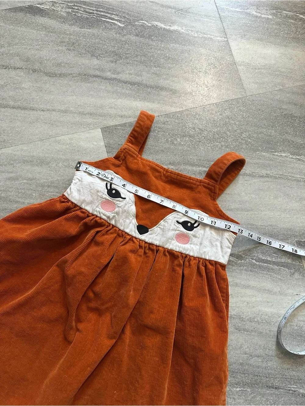 Gymboree orange corduroy fox dress 7